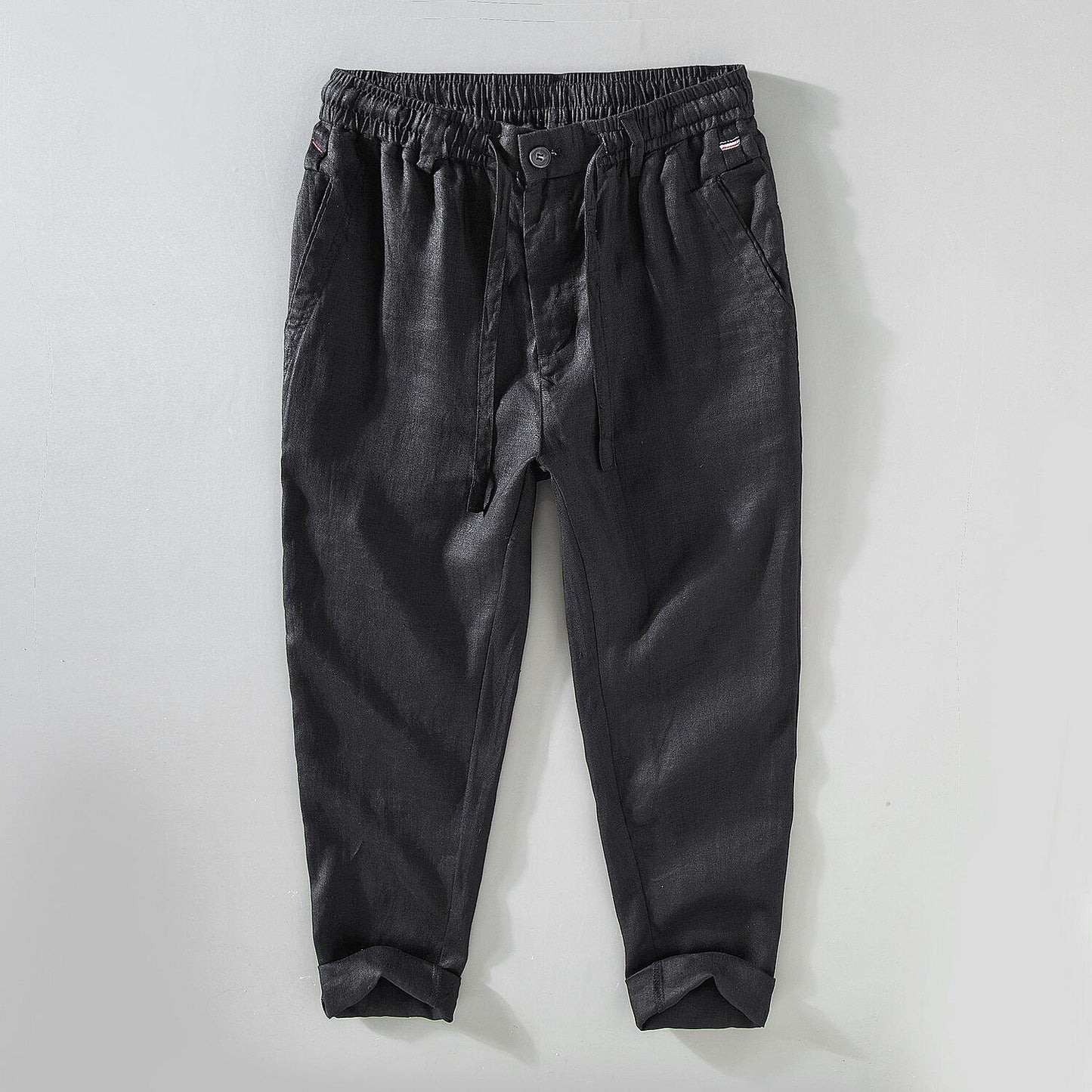 Men's Linen Cropped Pants - Breathable & Casual